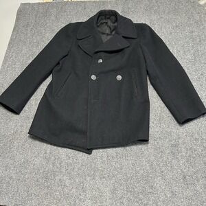 Vtg 1979 US Navy Pea Coat  Anchor Buttons Heavy Melton 36S Great‎ Condition